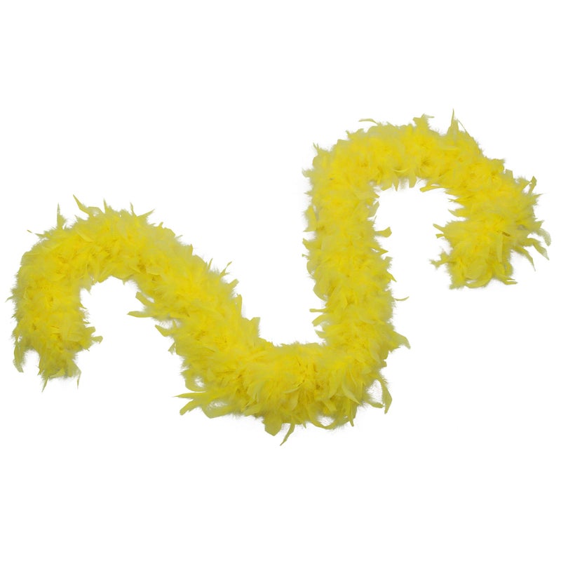 Flydreamfeathers 40 Gram 72" Long, Turkey Chandelle Feather Boa, Dancing Wedding Crafting Party Dress Up, Halloween Costume Decoration (Light Yellow ColorS) - Image 2